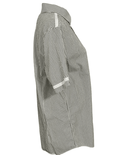 Murano Men’s Slim Fit Short Sleeve Pinstriped Button Up Shirt size Large - Thumbnail 5