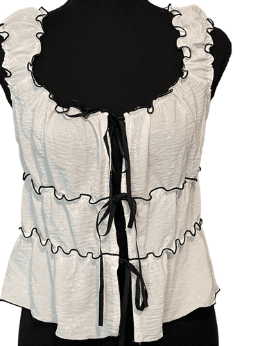 Kirious Women’s Contrast Bow Baby Doll Halter/Tank Top - Thumbnail 2