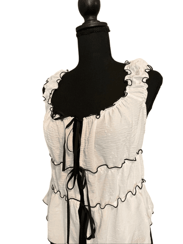 Kirious Women’s Contrast Bow Baby Doll Halter/Tank Top - Thumbnail 5