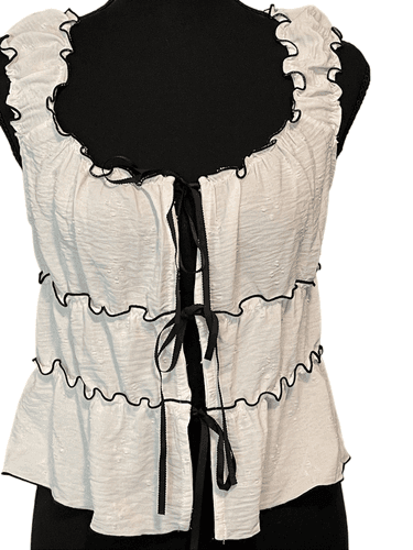 Kirious Women’s Contrast Bow Baby Doll Halter/Tank Top - Thumbnail 9