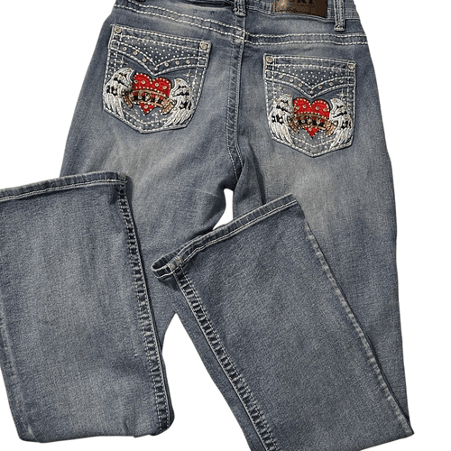 SKY Ladie’s Classic Pocket Bling Bootcut Jeans - Thumbnail 2