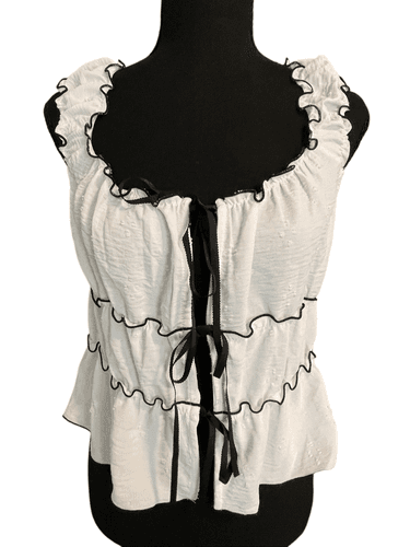 Kirious Women’s Contrast Bow Baby Doll Halter/Tank Top - Thumbnail 7