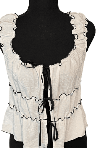 Kirious Women’s Contrast Bow Baby Doll Halter/Tank Top - Thumbnail 6