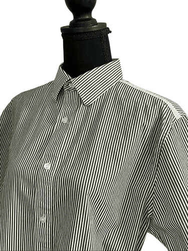 Murano Men’s Slim Fit Short Sleeve Pinstriped Button Up Shirt size Large - Thumbnail 3