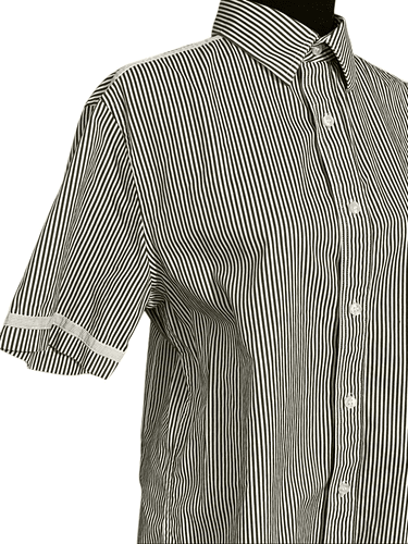 Murano Men’s Slim Fit Short Sleeve Pinstriped Button Up Shirt size Large - Thumbnail 2