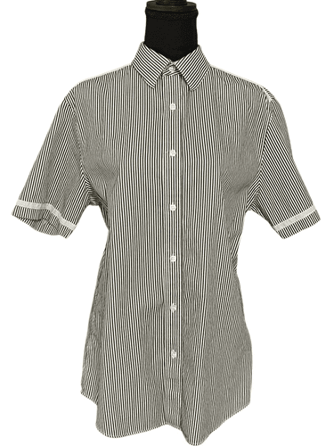 Murano Men’s Slim Fit Short Sleeve Pinstriped Button Up Shirt size Large - Image 1