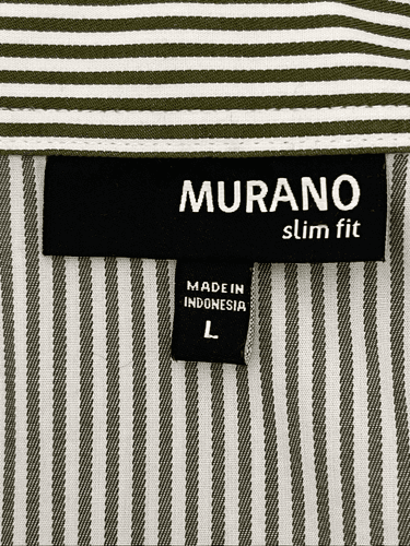 Murano Men’s Slim Fit Short Sleeve Pinstriped Button Up Shirt size Large - Thumbnail 13