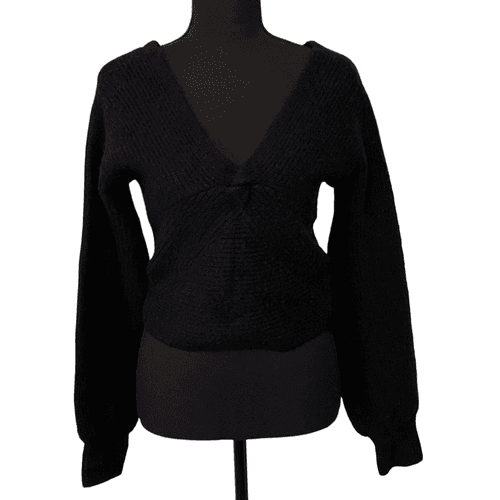 Derek Lam 10 Crosby Women’s Marnie Twist Front Brushed Ribbed L/S Wool Blend Sw - Image 1