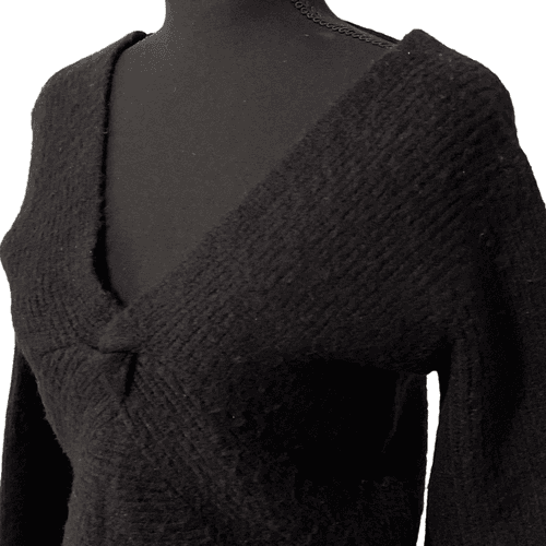 Derek Lam 10 Crosby Women’s Marnie Twist Front Brushed Ribbed L/S Wool Blend Sw - Thumbnail 6