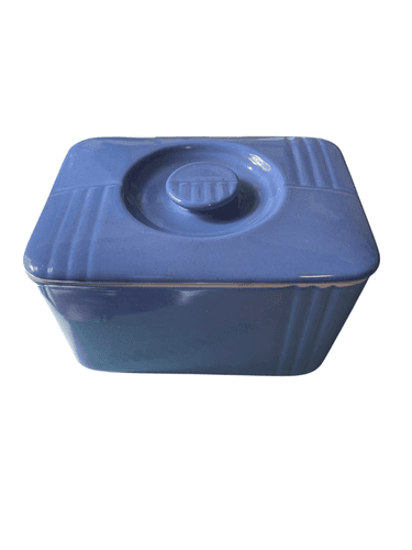 Hall Westinghouse Vintage Refrigerator Dish Delphinium Blue W/Lid 6x4x4 - Image 1