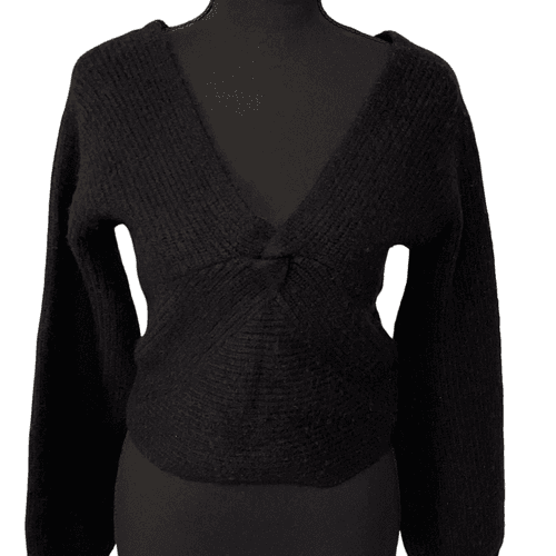 Derek Lam 10 Crosby Women’s Marnie Twist Front Brushed Ribbed L/S Wool Blend Sw - Thumbnail 2