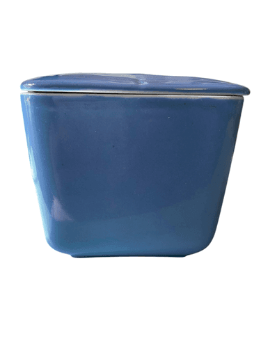 Hall Westinghouse Vintage Refrigerator Dish Delphinium Blue W/Lid 6x4x4 - Thumbnail 4