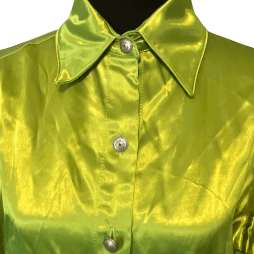 Robin Berry Vintage Women’s L/S Button Down Silk Feel Blouse - Thumbnail 4