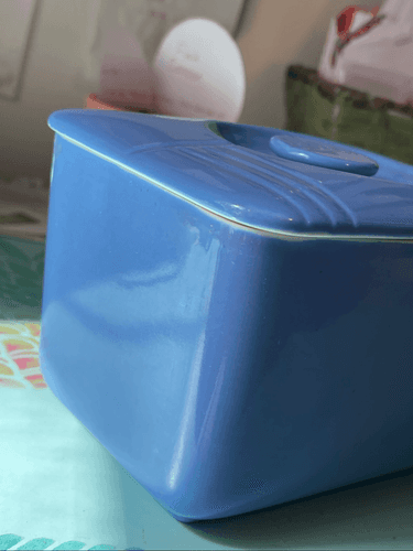 Hall Westinghouse Vintage Refrigerator Dish Delphinium Blue W/Lid 6x4x4 - Thumbnail 7