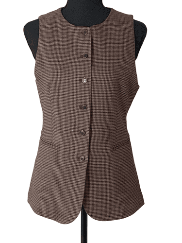 H&M Women’s Houndstooth Slim Fit Long Vest - Thumbnail 2