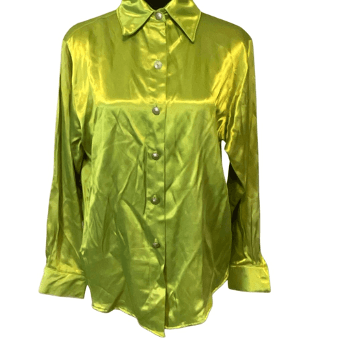 Robin Berry Vintage Women’s L/S Button Down Silk Feel Blouse - Image 1