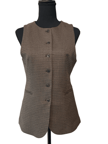 H&M Women’s Houndstooth Slim Fit Long Vest - Thumbnail 5