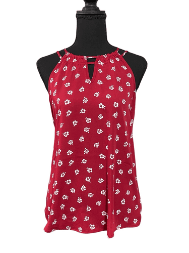 41 Hawthorn Women’s Red Floral Double Strap Sleeveless Blouse/Top/Shirt - Image 1