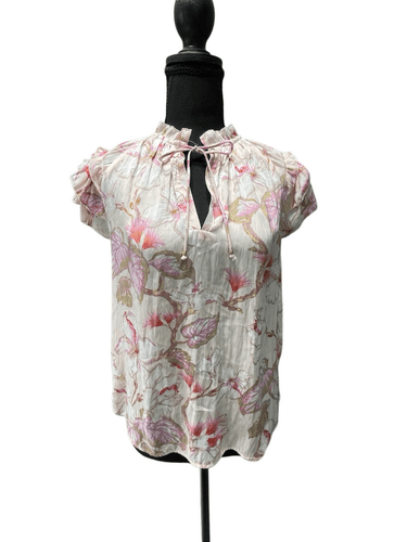 Philosophy Women’s Ruffle Capped Sleeve Deep V-Neck With Tie Blouse/Shirt - Image 1