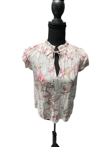 Philosophy Women’s Ruffle Capped Sleeve Deep V-Neck With Tie Blouse/Shirt - Thumbnail 2
