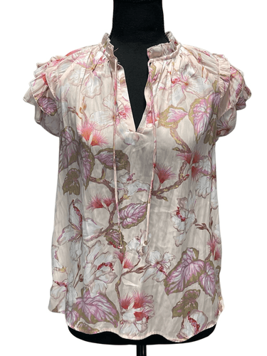 Philosophy Women’s Ruffle Capped Sleeve Deep V-Neck With Tie Blouse/Shirt - Thumbnail 4