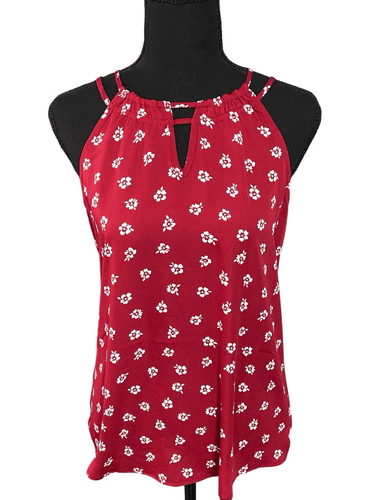 41 Hawthorn Women’s Red Floral Double Strap Sleeveless Blouse/Top/Shirt - Thumbnail 2