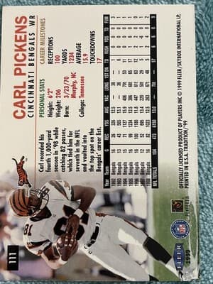 1999 Fleer Tradition - Carl Pickens #111 - Thumbnail 3