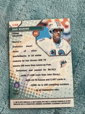 1999 Topps Finest - Gems Dan Marino #128 - Thumbnail 3