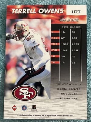 1999 Collector's Edge Fury - Terrell Owens #107 - Thumbnail 3