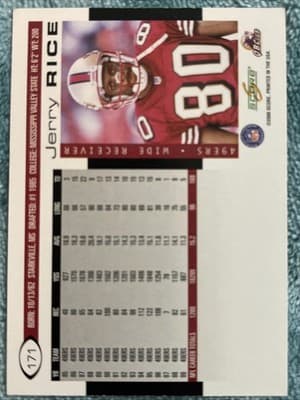 2000 Score - Jerry Rice #171 Scorecard /2000 - Thumbnail 2