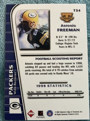 1999 Collector's Edge Triumph - Antonio Freeman #T34 - Thumbnail 2