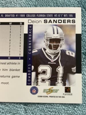 2000 Score - Deion Sanders #220 Scorecard /2000 - Thumbnail 4