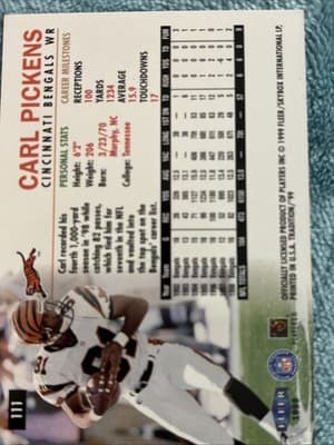 1999 Fleer Tradition - Carl Pickens #111 - Thumbnail 2