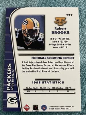 1999 Collector's Edge Triumph - Robert Brooks #T27 - Thumbnail 2