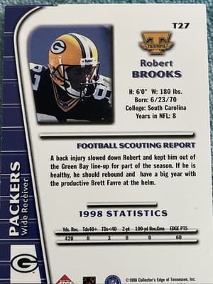 1999 Collector's Edge Triumph - Robert Brooks #T27 - Thumbnail 4