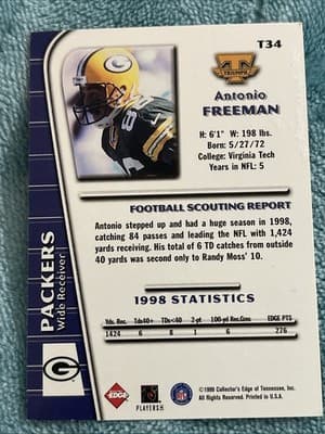 1999 Collector's Edge Triumph - Antonio Freeman #T34 - Thumbnail 2