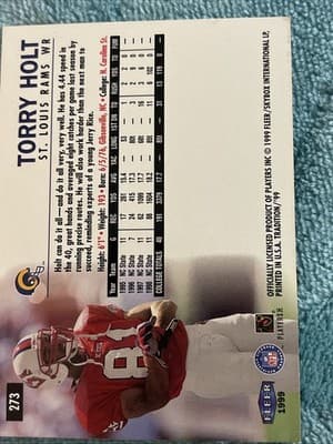 1999 Fleer Tradition - Rookie Torry Holt #273 (RC) - Thumbnail 2