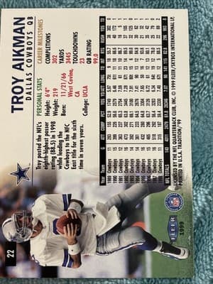 1999 Fleer Tradition - Troy Aikman #22 - Thumbnail 2
