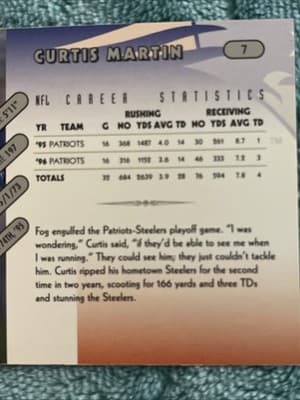 1997 Donruss - Curtis Martin #7 - Thumbnail 3
