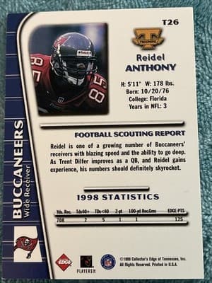 1999 Collector's Edge Triumph - Reidel Anthony #T26 - Thumbnail 2