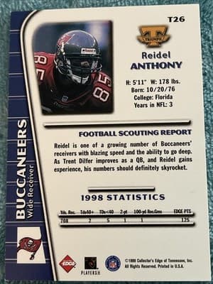 1999 Collector's Edge Triumph - Reidel Anthony #T26 - Thumbnail 3