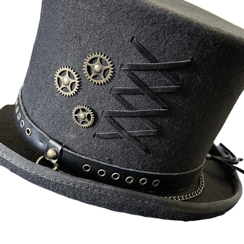 Conner Steam Punk Wool Felt Hat - Thumbnail 3