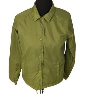 Vans Womens Green Coach Jacket With Logo Sleeve Size XS - Thumbnail 2