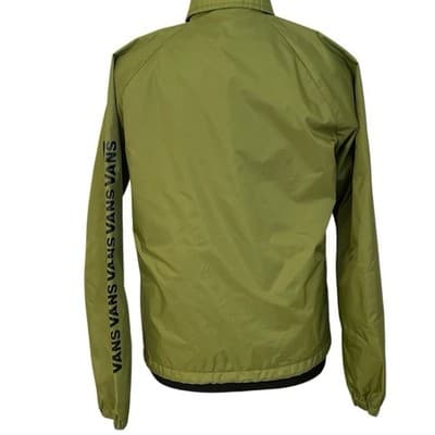 Vans Womens Green Coach Jacket With Logo Sleeve Size XS - Thumbnail 9