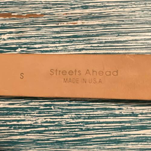 Streets Ahead Vintage Crock Embossed Leather/Aged Silver Medallion Belt - Thumbnail 10