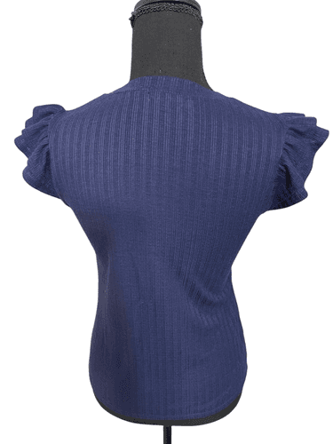 Gilli Women’s Stretched Rib Ruffle Shirt Sleeve Shirt Top size Small - Thumbnail 10