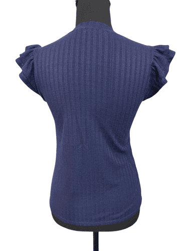 Gilli Women’s Stretched Rib Ruffle Shirt Sleeve Shirt Top size Small - Thumbnail 11
