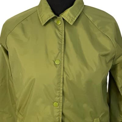 Vans Womens Green Coach Jacket With Logo Sleeve Size XS - Thumbnail 6