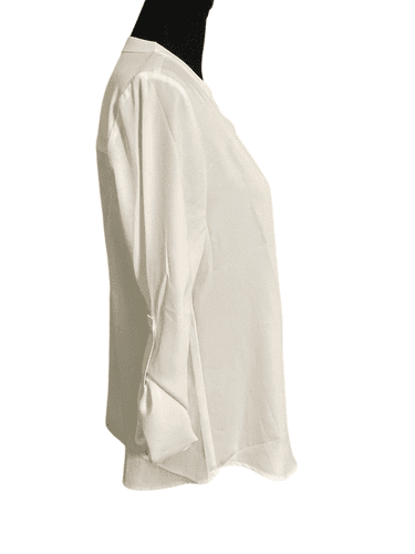 Gaharu Women’s V-Neck L/S Chiffon Tunic Roll Over Tab Top/Blouse - Thumbnail 6