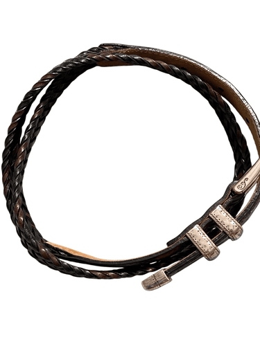 Brighton Vintage Braided Leather With Silver Buckle size Medium Belt - Thumbnail 7